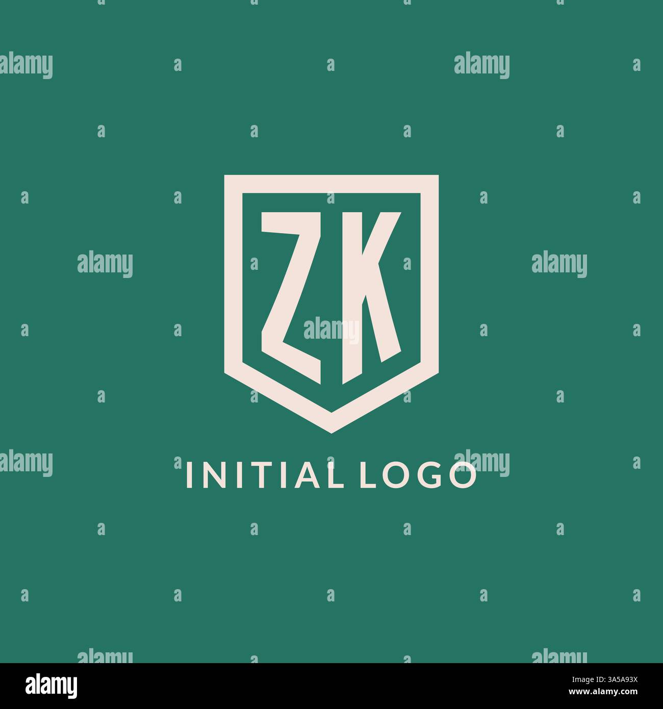 ZK Initial Logo Monogramm Schild geometrische Form Design Vektorgrafik Stock Vektor