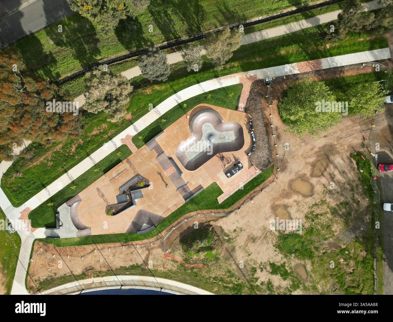 Ewing Park Skatepark, Skateboardpark. bendigo Stockfoto Ewing Park Skatepark, Skateboardpark. bendigo Stockfoto