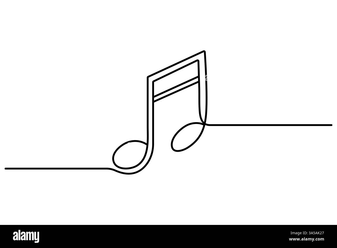 Durchgehende einzeilige Kunstzeichnung der Musiksymbole einfaches Vektor-Illustrationsdesign Stock Vektor