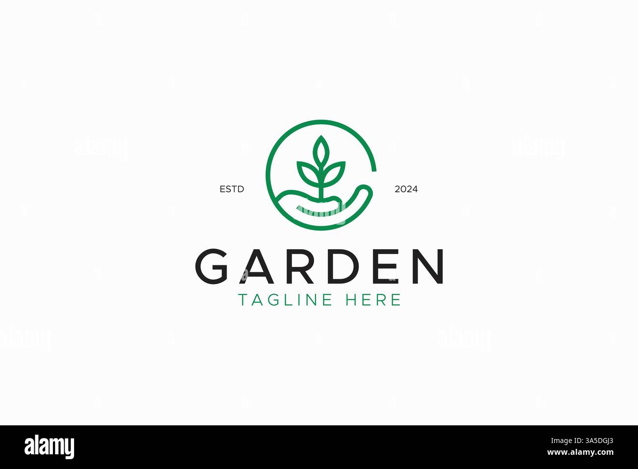 Letter G Garden Tree Plantation Harvest and Hand Logo Abstract Stock Vektor