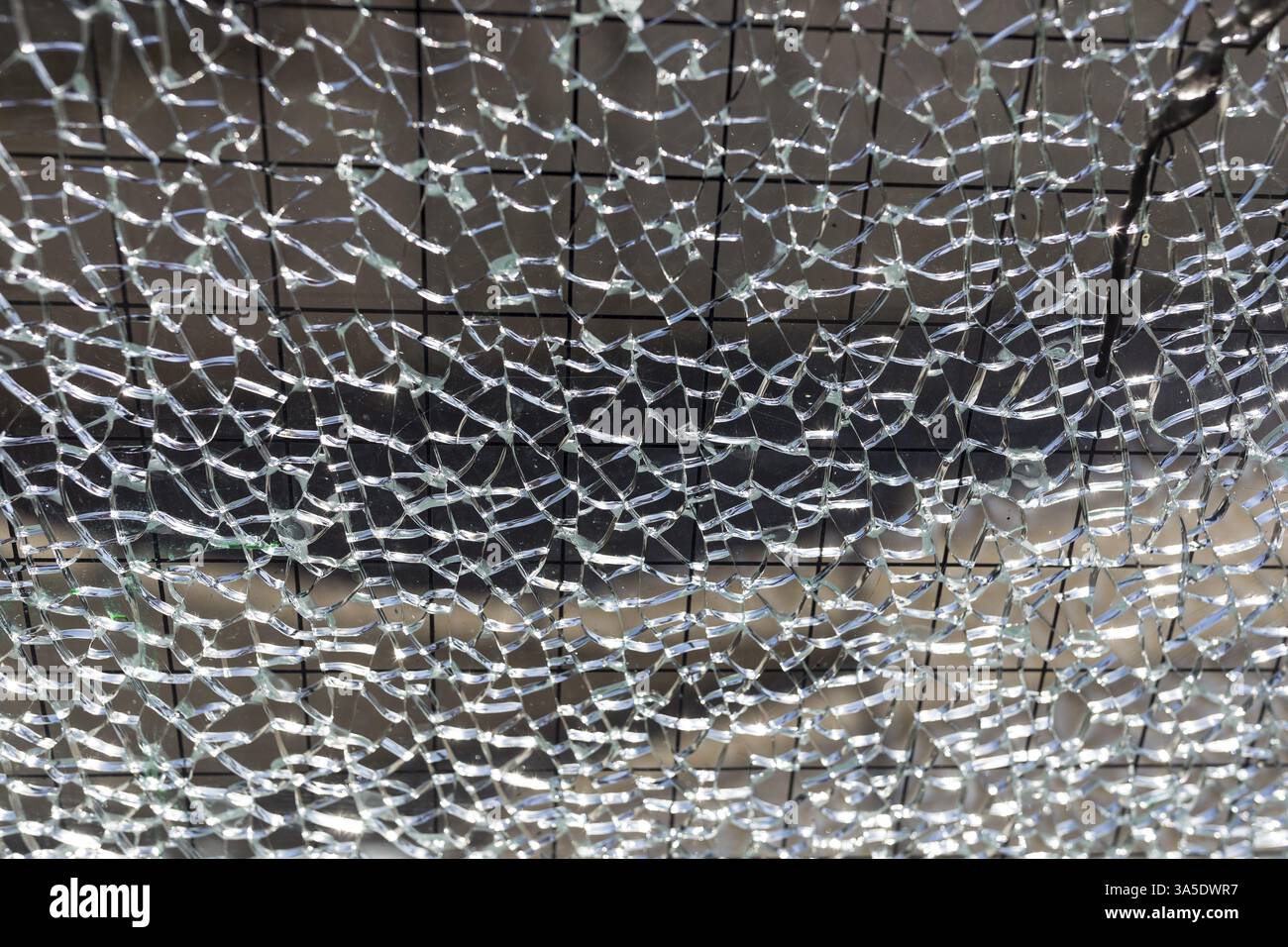 Glasbruch von Verbundsicherheitsglas, VSG, Zwickau, Sachsen, Deutschland Europa Stockfoto