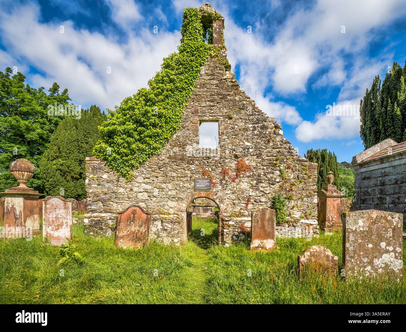 Anwoth Old Kirk, nahe Gatehouse of Fleet in Dumfries und Galloway, Schottland. Stockfoto