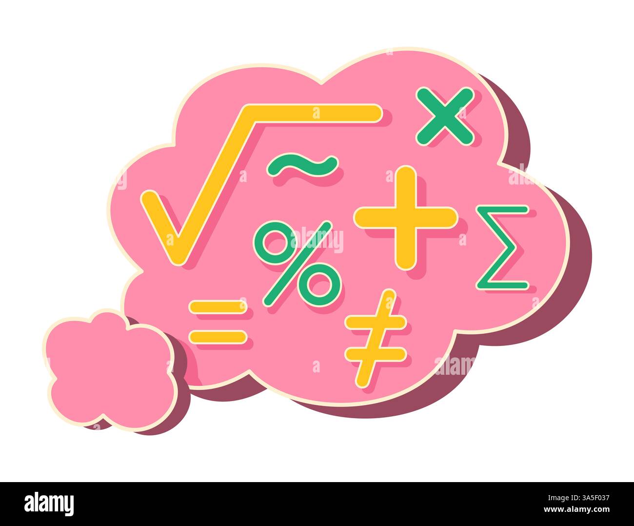 Denkblase mit Mathematik Symbol für Berechnungskonzept Illustration Clip Art Stock Vektor