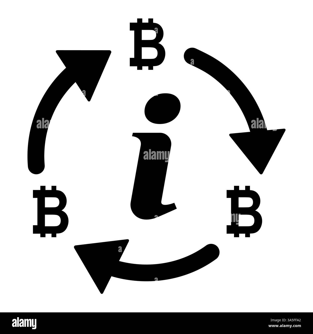 Bitcoin Geldwechsel Symbol, Handel Bargeld Information Web Symbol, Konvertieren Zeichen Vektor Illustration . Stock Vektor