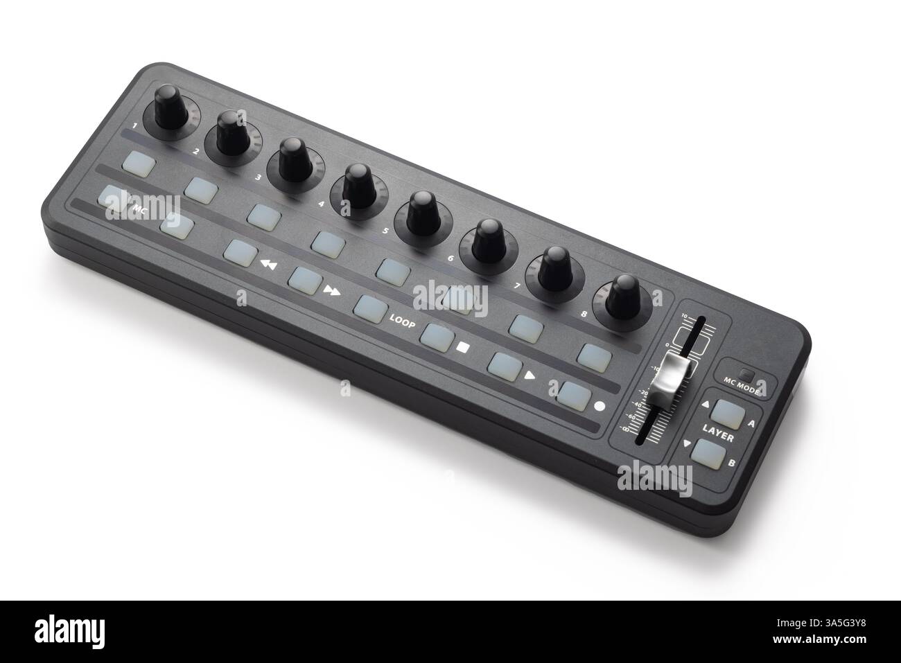 USB-MIDI-Controller für Audioaufzeichnung und Computer-Tastatur-Controller Stockfoto