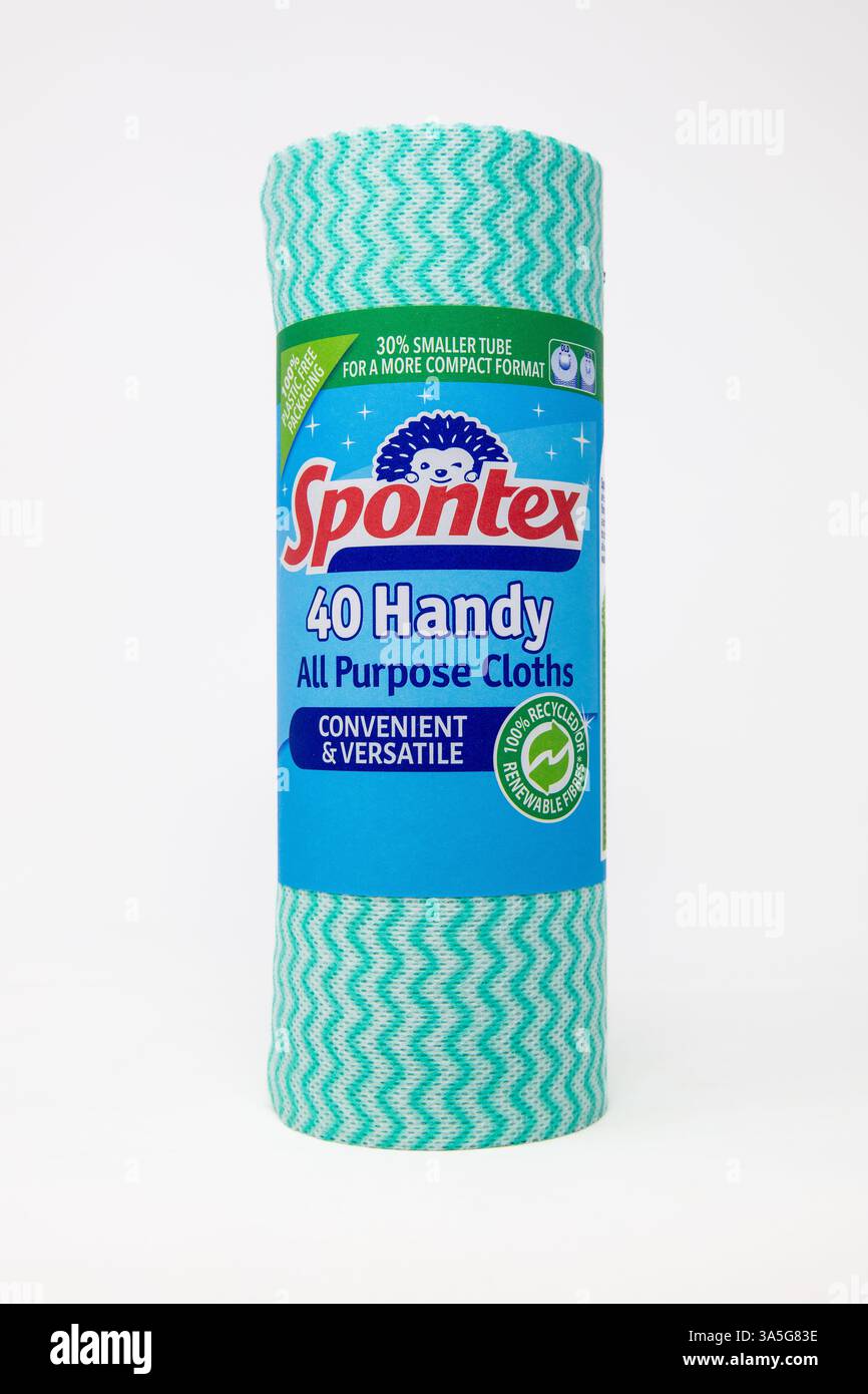 Spontex Allzwecktücher auf Einer Rolle 40er Pack. Stockfoto