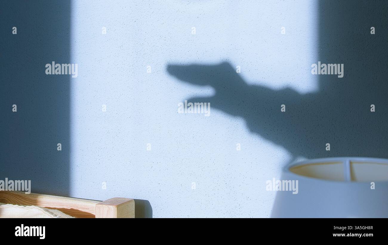 Shadow Hand Geste – Sprechen Zu Viel Symbol Stockfoto