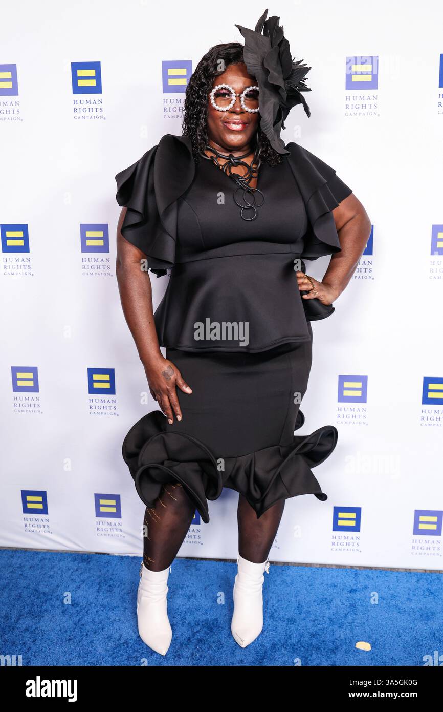 Century City, Usa. März 2025. CENTURY CITY, LOS ANGELES, KALIFORNIEN, USA - 22. MÄRZ: Shea Diamond kommt zum Los Angeles Dinner der Menschenrechtskampagne 2025, das am 22. März 2025 im Fairmont Century Plaza in Century City, Los Angeles, Kalifornien, USA stattfindet. (Foto: Xavier Collin/Image Press Agency) Credit: Image Press Agency/Alamy Live News Stockfoto