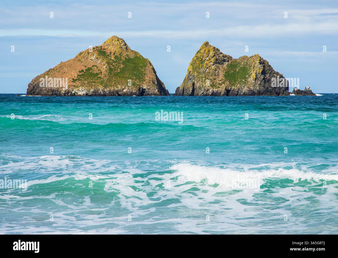 Carters Rocks Holywell Bay Stockfoto