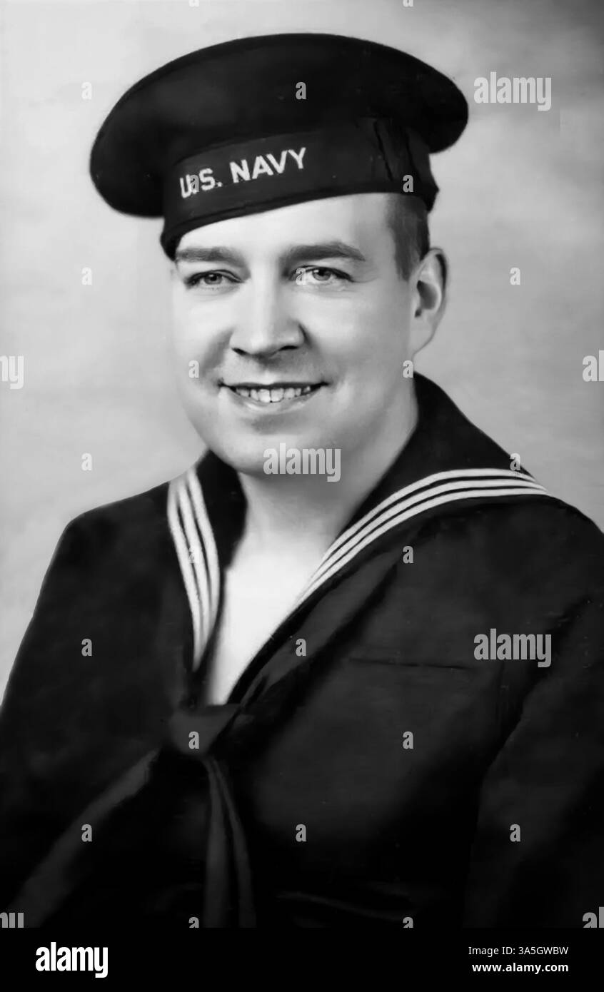 William Patrick Stuart-Houston (né Hitler) war der Sohn von Alois Hitler Junior und Halbneffe von Adolf Hitler. 1911 zogen Alois und seine irische Frau Bridget in eine Wohnung in der Stanhope Street in Liverpool, wo William Patrick geboren wurde. Er trat im 2. Weltkrieg der US Navy bei und das Haus in Liverpool wurde während des letzten Bombenangriffs abgeflacht. Stockfoto