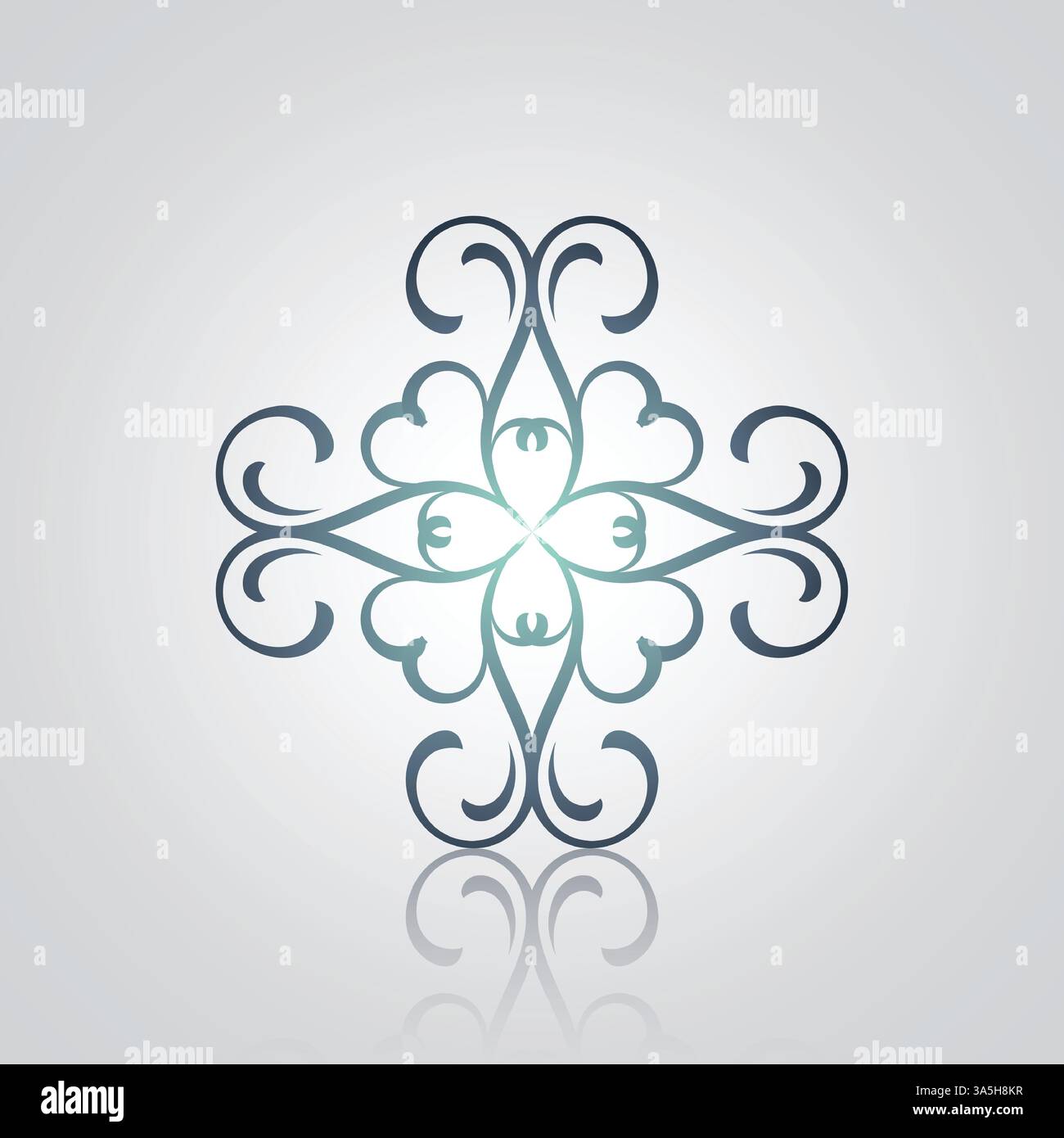 Vintage-Blumenschmuck mit barockem Blumenmuster und Mustern auf silbernem abstrakten Hintergrund Stock Vektor