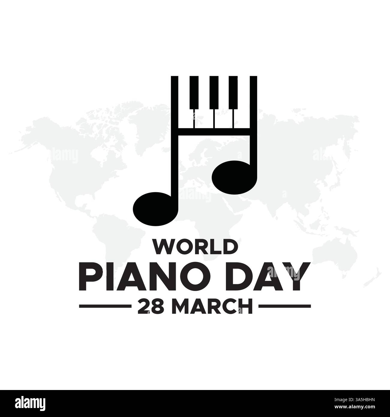 Welt Piano Tag, Welt Piano Tag märz 28 Vektor Illustration. Im März wird der Welttag des Klaviers gefeiert. Perfektes Design für Hintergründe, Banner, Stock Vektor
