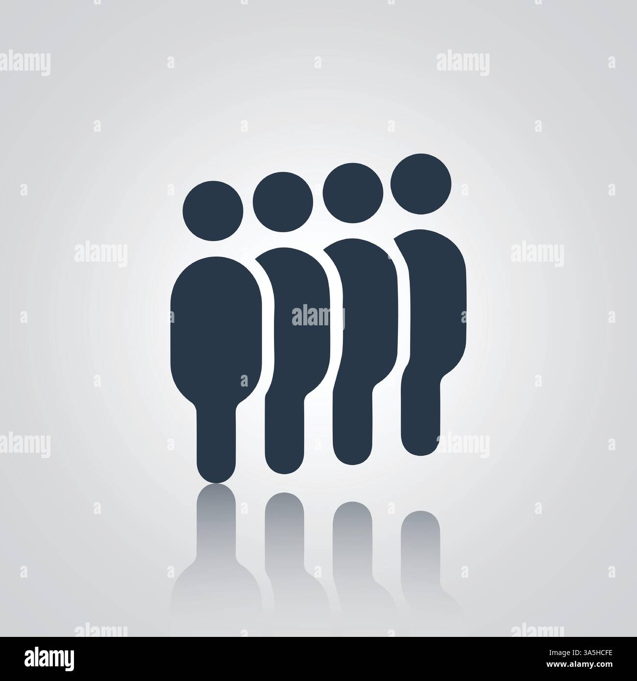 Personengruppe Symbol, Gruppe von Kummunnity Icons, mit silbernem Hintergrund Stock Vektor