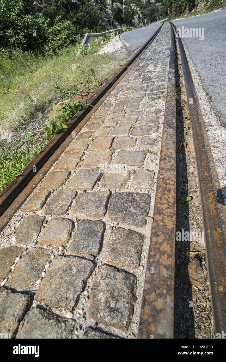 Bahnübergang. Vintage rialway Stockfoto
