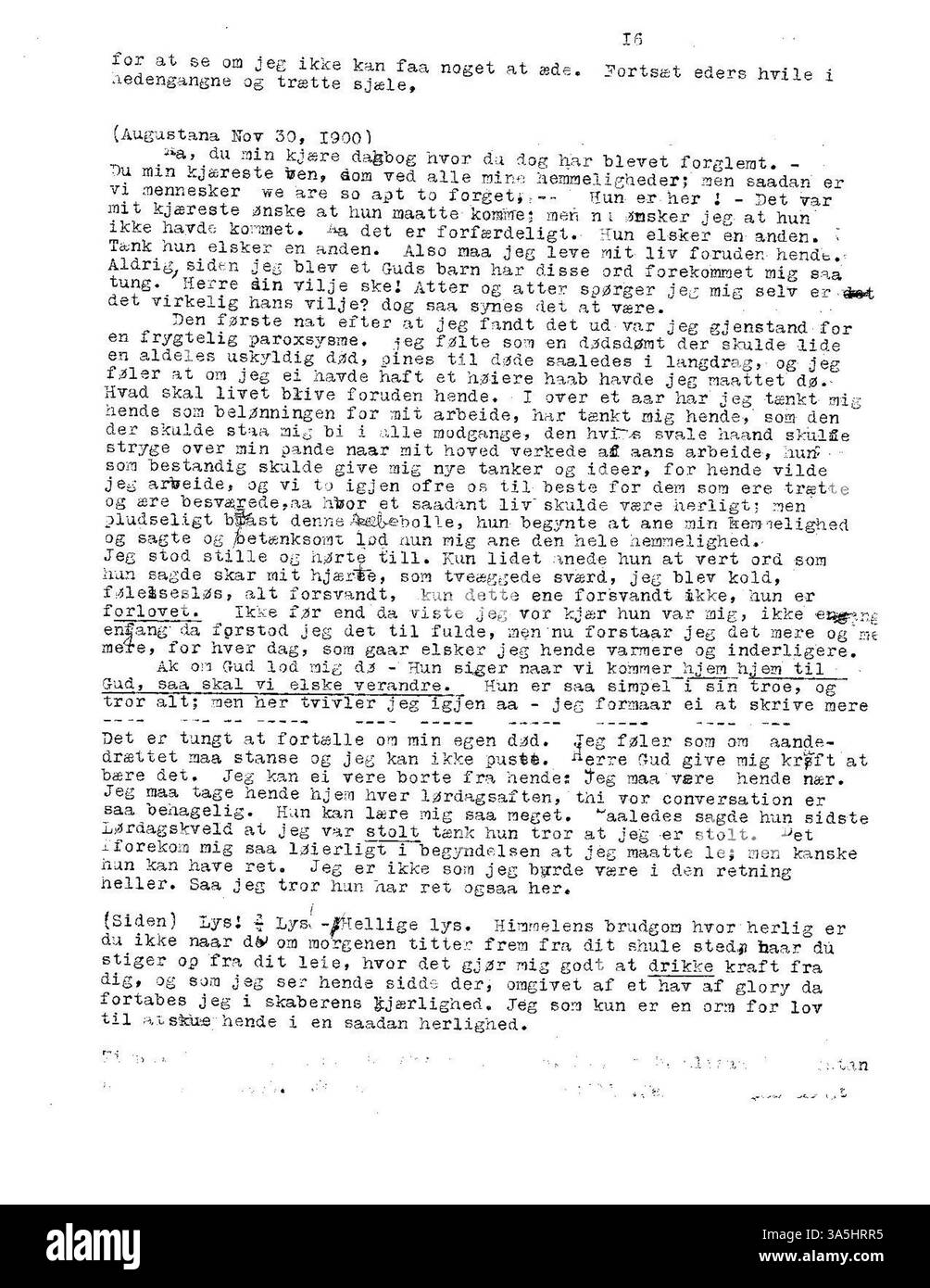 OLE E. Rølvaag Einwanderungstagebuch von 1896 beschreibt seine Reise von Donna, Norwegen nach Amerika und gibt einen persönlichen Überblick über die norwegische-amerikanische Geschichte. Stockfoto