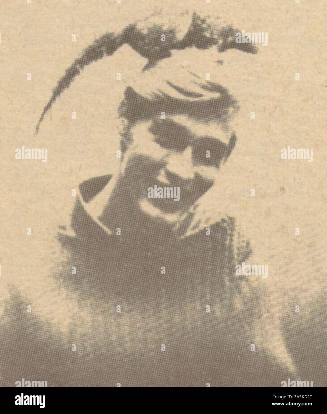 Dieses Foto aus dem Jahr 1968 zeigt Sandy Bull, eine Pionierfigur in der amerikanischen Volksmusik und experimentellem Sound. Seine innovative Mischung aus traditionellem Folk mit Jazz und östlicher Musik machte ihn zu einem einflussreichen Künstler in der Gegenkultur- und Musikszene der 1960er Jahre. Stockfoto