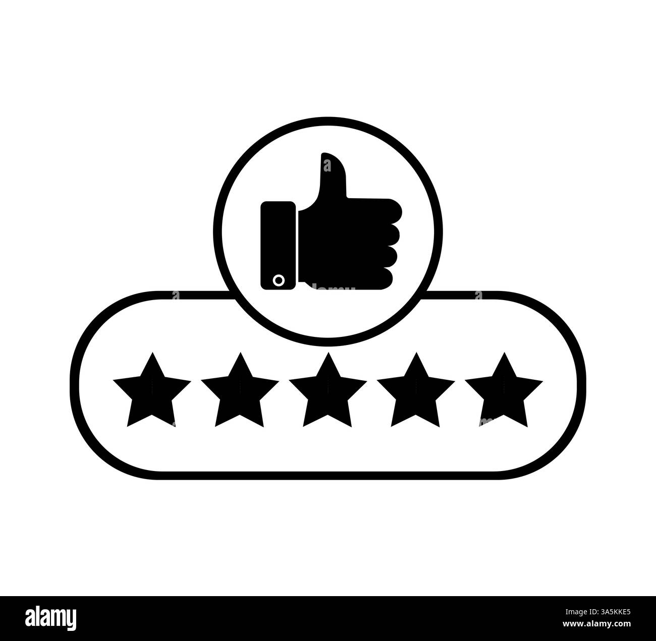 Sternbewertung im Line Art Stil auf weißem Hintergrund. Vektorsymbol. Kundenfeedback. Stock Vektor