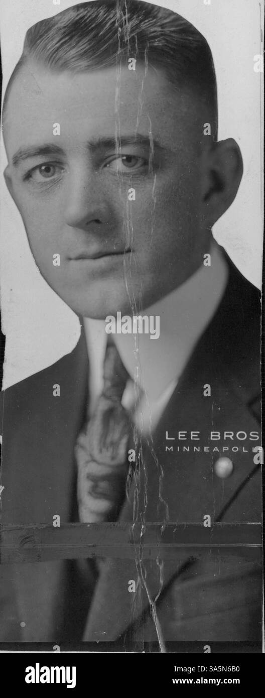 Fred A. Johnson, Supreme Archon der Royal League, ist eine prominente lokale Persönlichkeit, die Amateur-Baseball-Ligen unterstützte und zu brüderlichen Versicherungen beitrug. Stockfoto