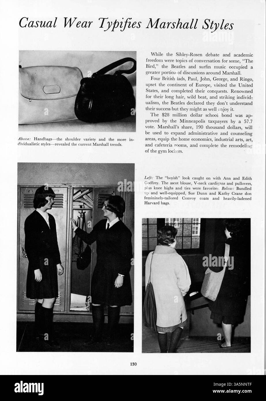 Das Jahrbuch des Kardinals 1964 der Marshall High School dokumentiert das akademische Jahr 1963-1964. Es umfasst Berichte über Studentenclubs, Leichtathletik, Dozenten und wichtige Veranstaltungen mit besonderem Schwerpunkt auf der afroamerikanischen Geschichte innerhalb der Schule. Stockfoto