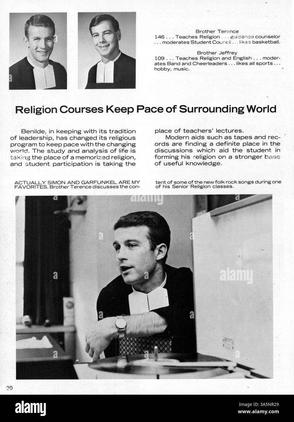 Das Benilden Jahrbuch 1967 der Benilde High School dokumentiert die sportlichen, akademischen und außerschulischen Höhepunkte von 1956 bis 1967. Stockfoto