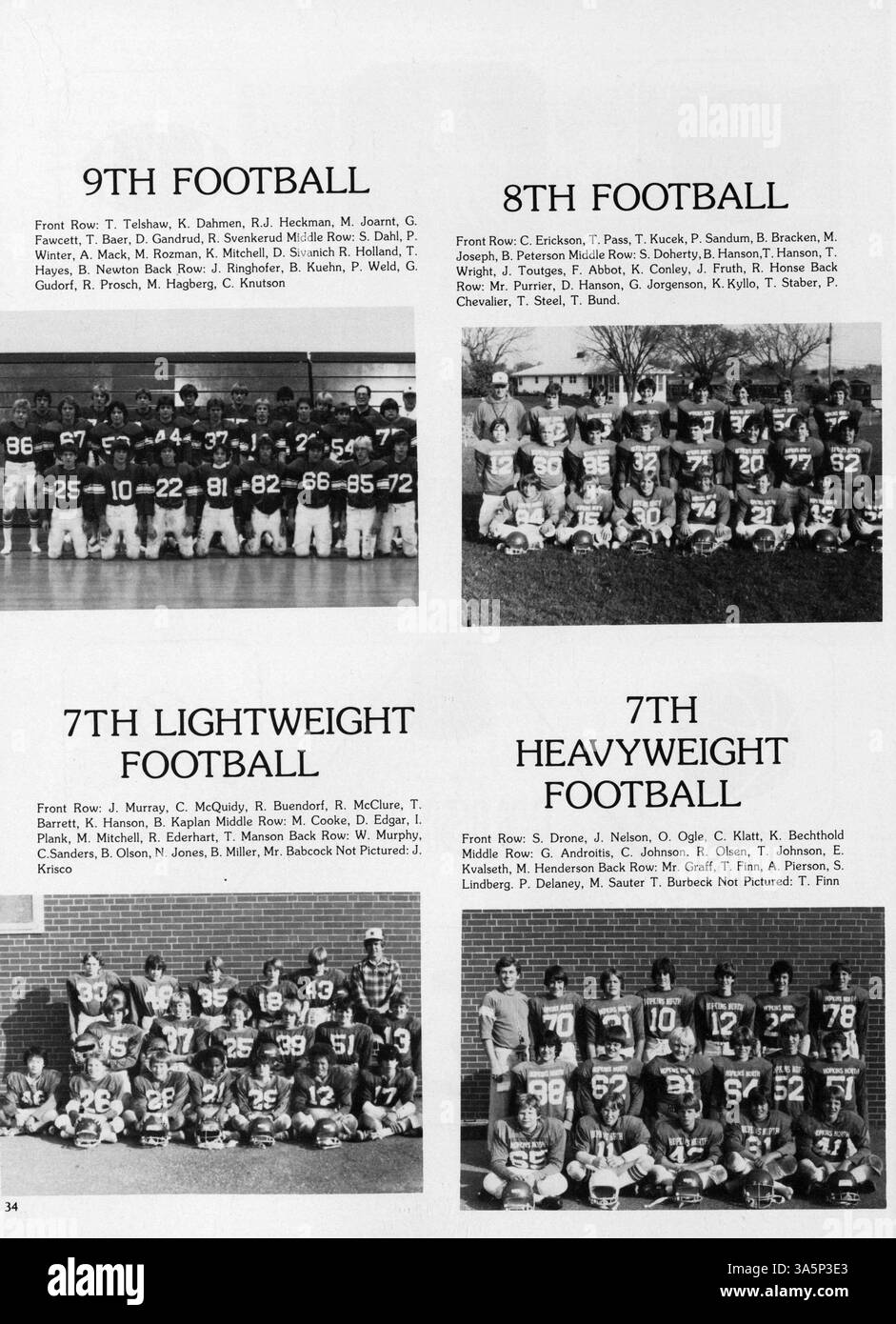 Das Hopkins North Junior High Yearbook von 1983 dokumentiert die akademischen, sportlichen und außerschulischen Höhepunkte des Schuljahres 1982-1983. Stockfoto