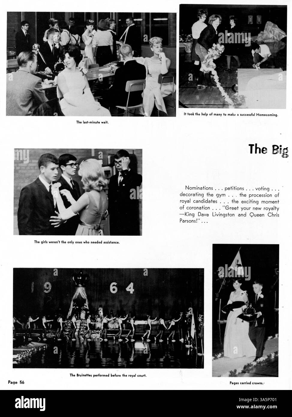 Das Jahrbuch „Bear“ 1965 der Bloomington High School erfasst die Leistungen der Schüler, Lehrerprofile, sportliche Veranstaltungen und schulweite Aktivitäten des akademischen Jahres 1964-1965. Stockfoto