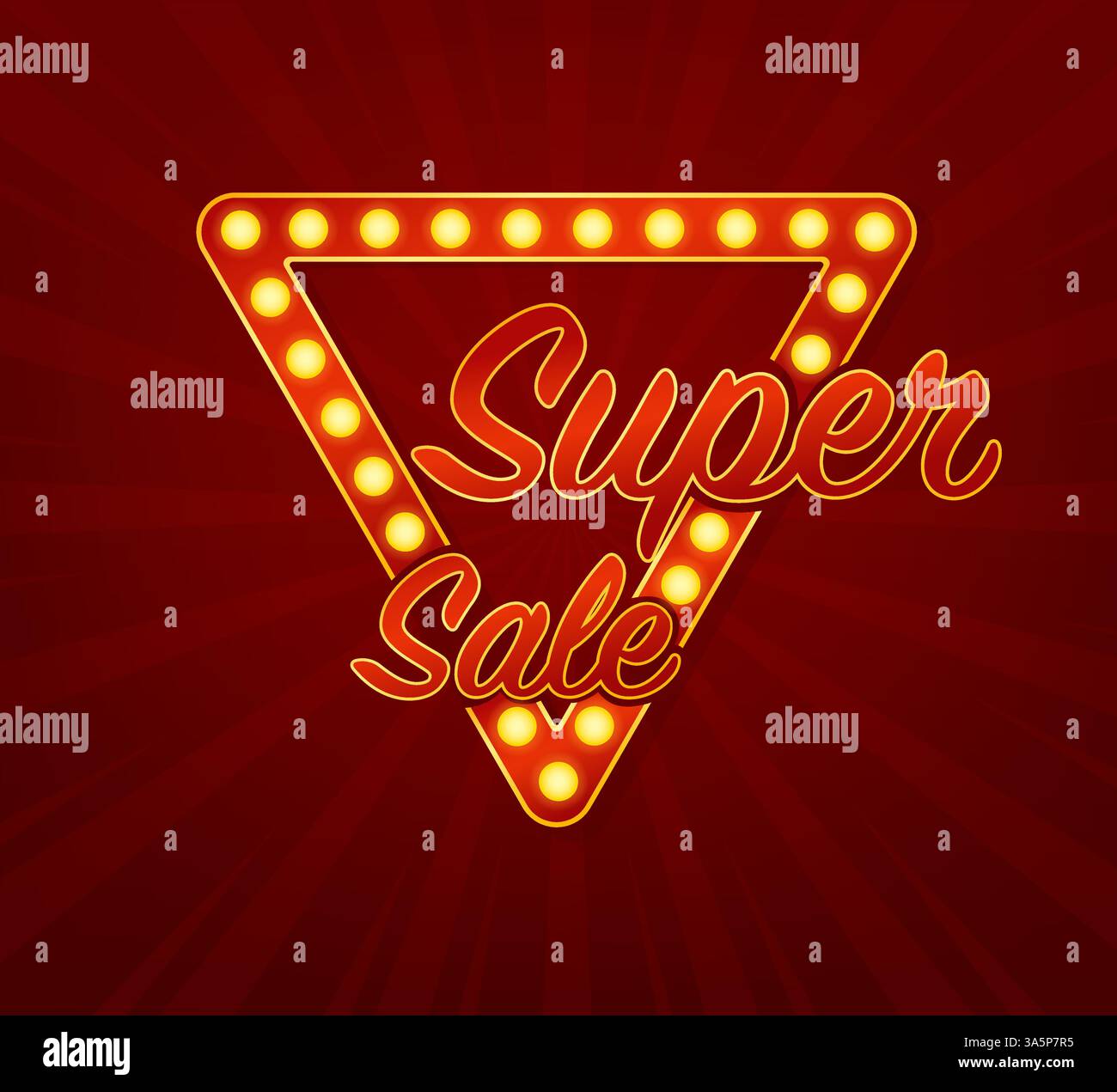 Super-Sale-Konzept. Black friday-Schild. Black friday Sale Neon-Banner. Vektordesign. Lichtbanner. Spielzeichen. Stock Vektor