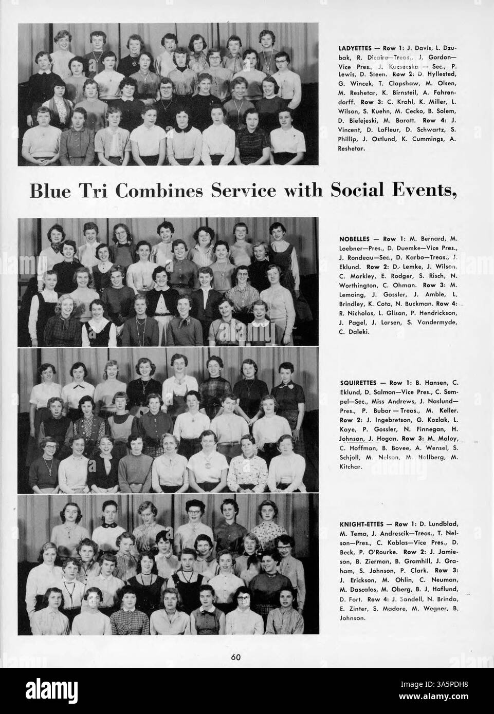 Dieses Jahrbuch der Edison High School, „The Wizard for 1955“, dokumentiert das akademische Jahr 1954-1955, einschließlich Leichtathletik, Schulclubs, Lehrkräfte und Schülerleistungen. Stockfoto