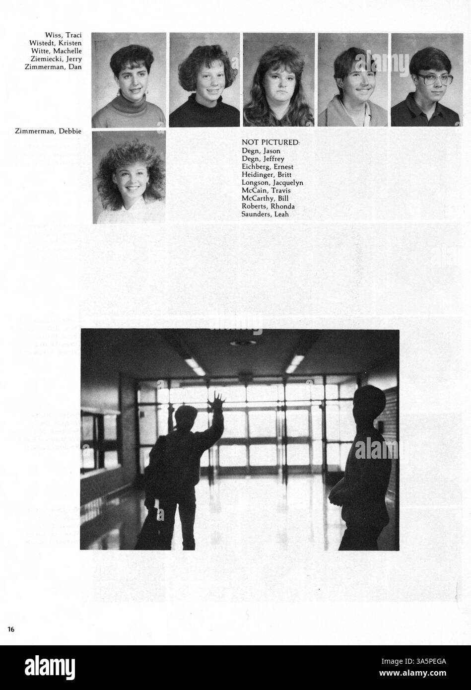 Das Jahrbuch der Hopkins North Junior High 1987 zeigt Schüleraktivitäten, Leichtathletik, akademische Leistungen und Clubs während des Schuljahres 1986-1987. Stockfoto