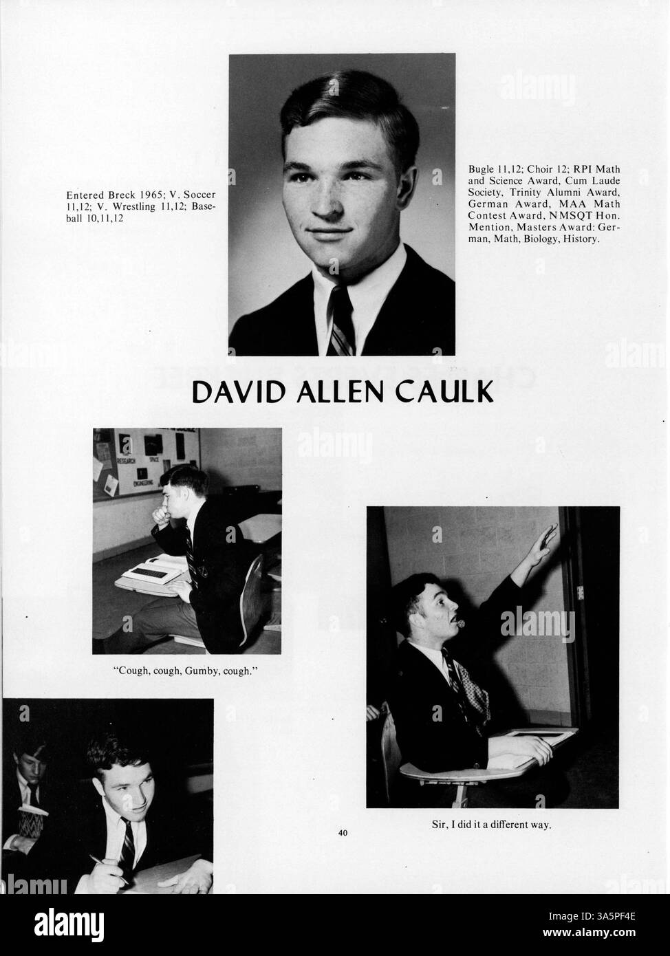 Diese Ausgabe des Mustang Yearbook von 1968 beleuchtet das akademische, sportliche und soziale Leben der Breck School im Schuljahr 1967-1968. Stockfoto