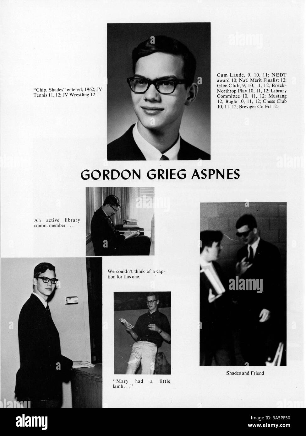 Das Mustang Jahrbuch 1968 dokumentiert die wichtigsten Veranstaltungen, Studentenclubs, sportlichen Aktivitäten und Schulleistungen an der Breck School im Schuljahr 1967-1968. Stockfoto