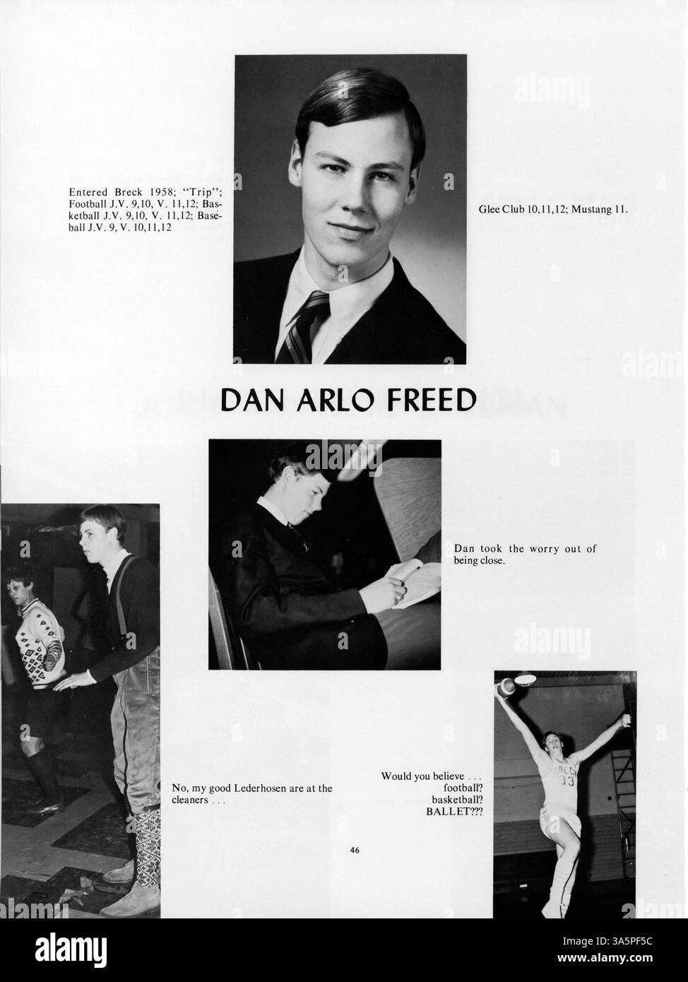 Das Mustang Yearbook 1968 dokumentiert die Schülerschaft der Breck School, außerschulische Aktivitäten, sportliche Leistungen und wichtige Veranstaltungen während des akademischen Jahres 1967-1968. Stockfoto