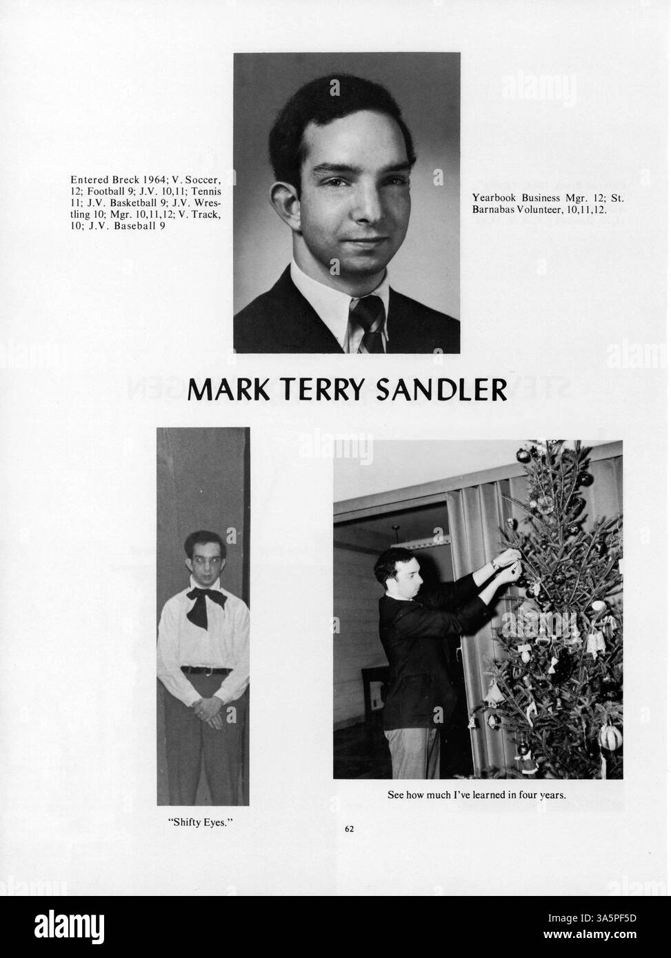 Das Mustang Jahrbuch 1968 zeigt Schüler, Lehrkräfte, Sportmannschaften, Vereine und große Veranstaltungen der Breck School. die Höhepunkte des Schuljahres 1967-1968 widerspiegeln. Stockfoto