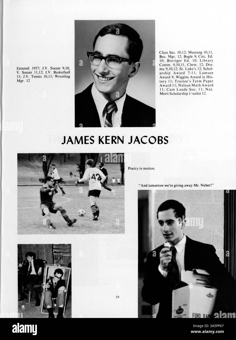 Das Mustang Jahrbuch 1968 dokumentiert die Leichtathletik, Schulvereine, Schülerleistungen und wichtige Ereignisse aus dem akademischen Jahr 1967-1968 der Breck School. Stockfoto