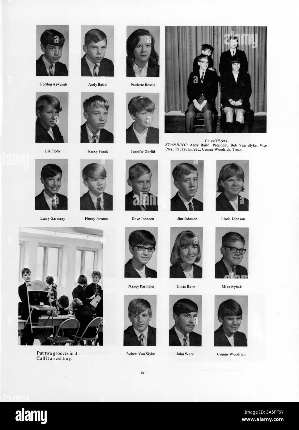 Das Mustang Jahrbuch 1968 dokumentiert die Höhepunkte des akademischen Jahres der Breck School, darunter Leichtathletik, Lehrkörper, Studentenclubs und Schulveranstaltungen in den Jahren 1967 bis 1968. Stockfoto