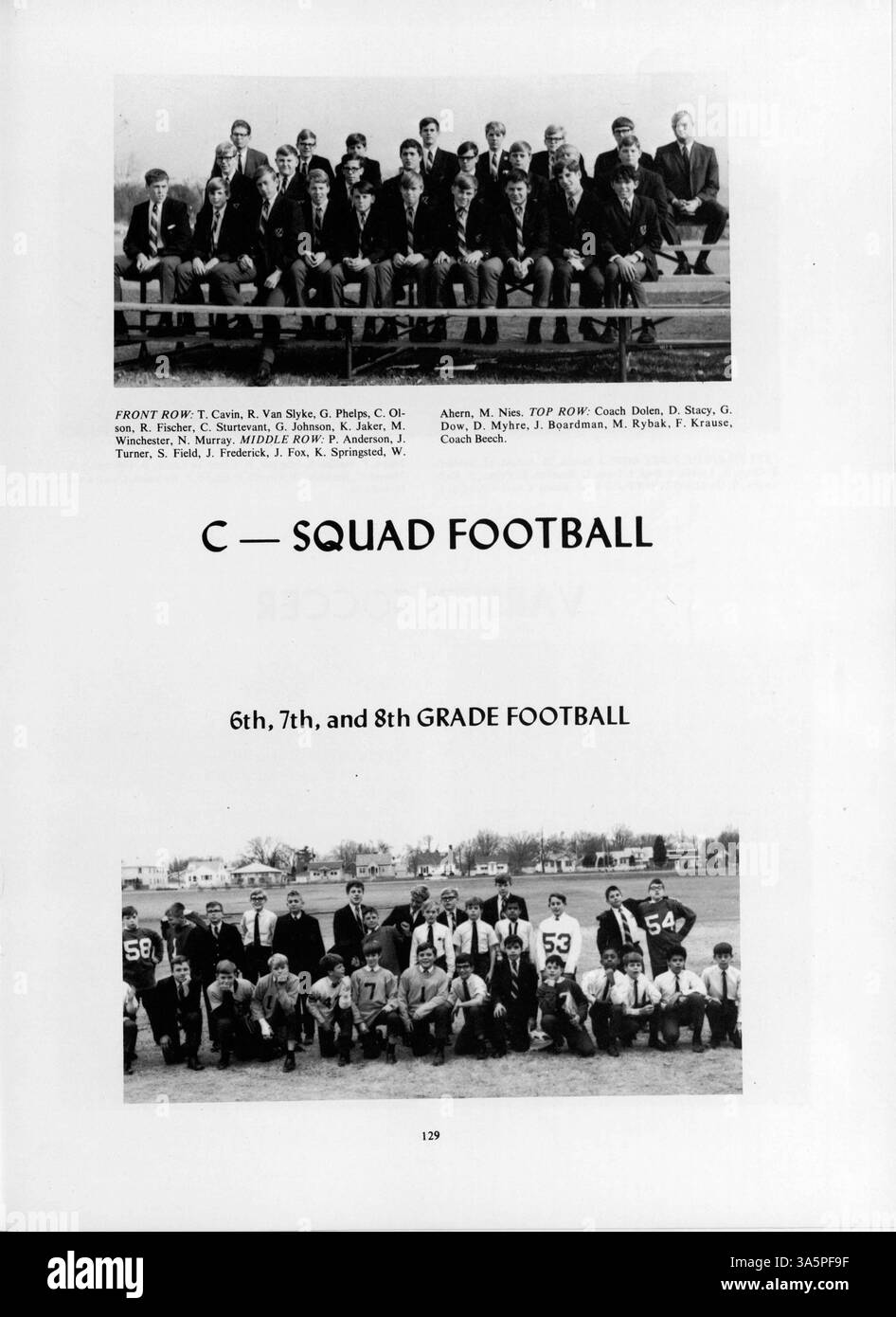 Das Mustang Yearbook 1968 bietet eine umfassende Aufzeichnung des Schülerlebens, der Leichtathletik, der Vereine und wichtiger Veranstaltungen an der Breck School während des Schuljahres 1967-1968. Stockfoto