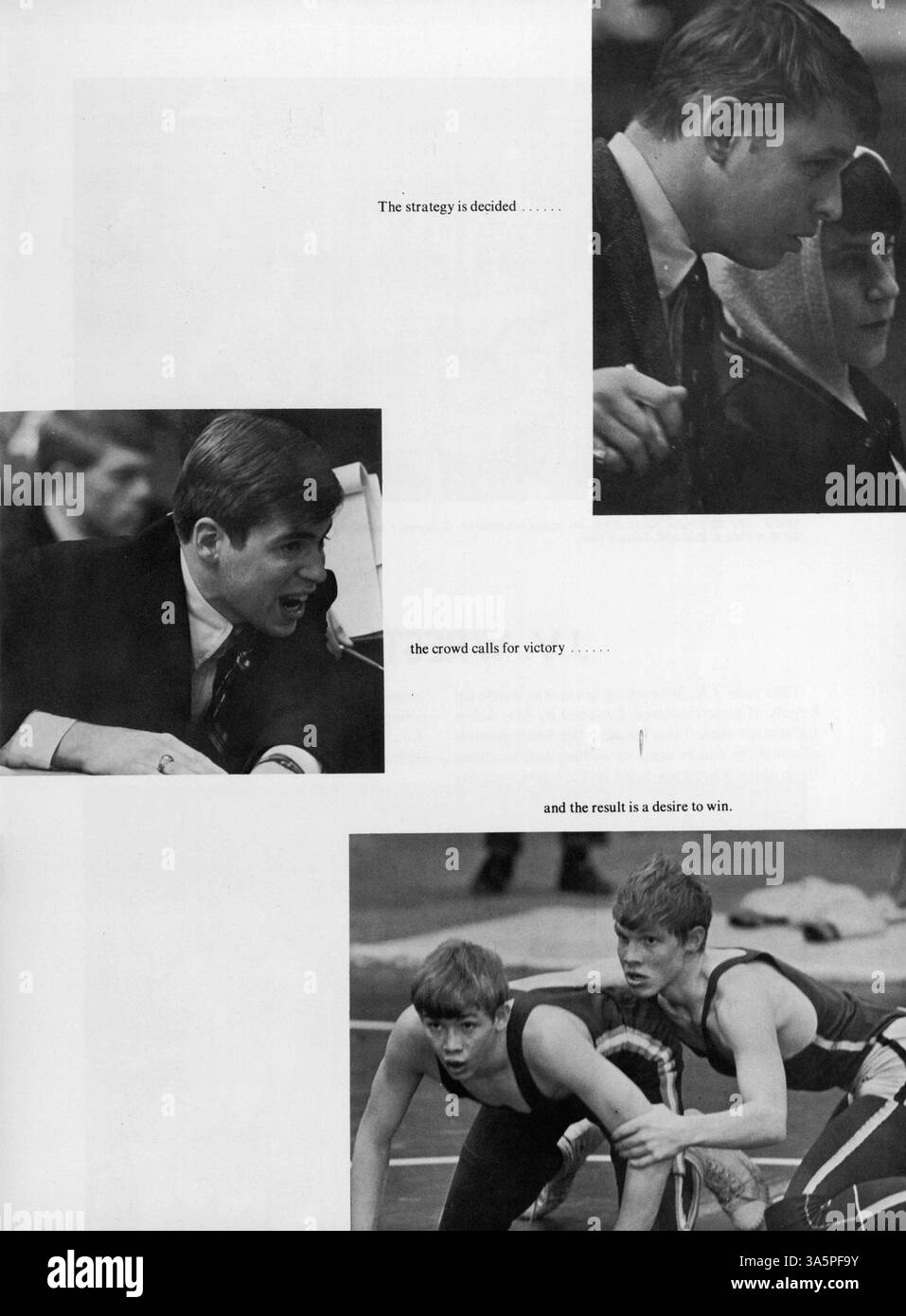 Das Mustang Yearbook 1968 der Breck School beleuchtet die wichtigsten Aktivitäten der Schüler, Leichtathletik, Vereine und die Leistungen der Lehrkräfte aus dem Schuljahr 1967-1968. Stockfoto