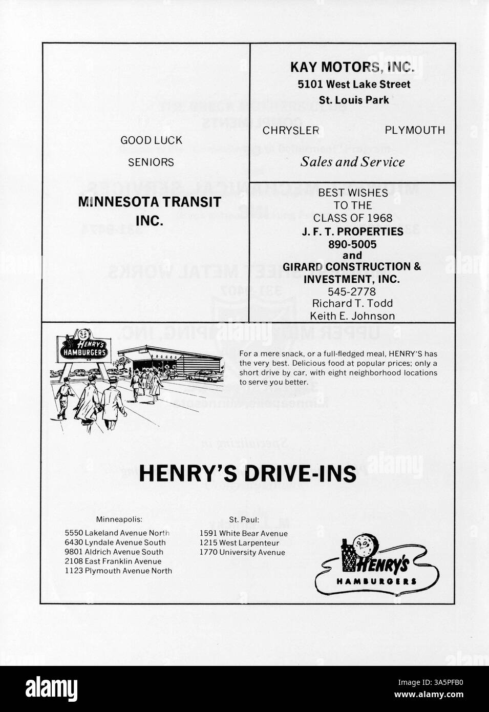 Diese Ausgabe 1968 des Mustang Jahrbuchs der Breck School dokumentiert wichtige akademische, sportliche und außerschulische Aktivitäten aus dem Schuljahr 1967-1968. Stockfoto