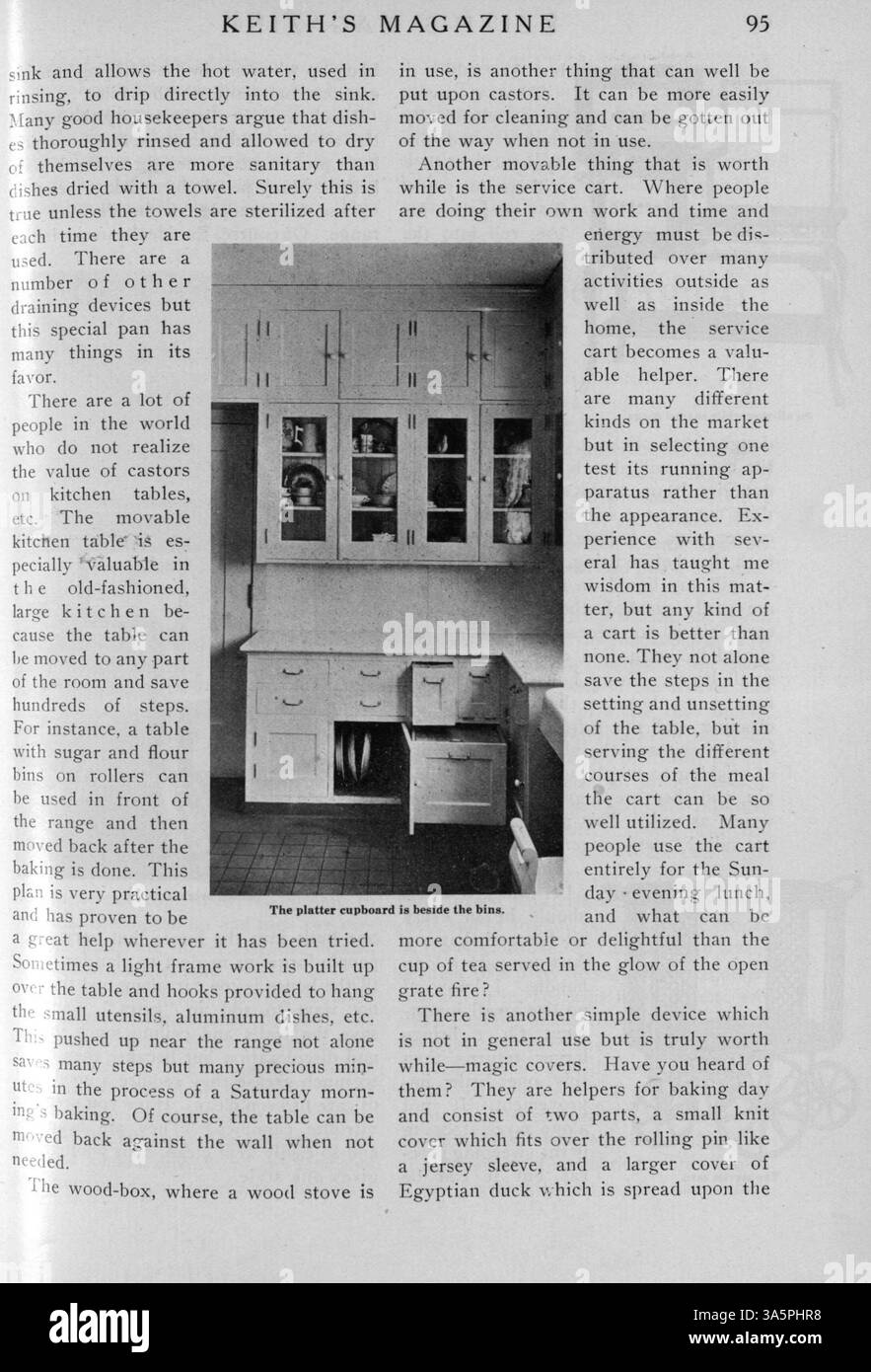 Keith’s Magazine, eine monatliche Publikation von Max L. Keith aus dem Jahr 1916, bietet Baupläne, detaillierte Beschreibungen und Baukosten. Das Magazin enthält Artikel über Wohnbau, Inneneinrichtung und Landschaftsgestaltung sowie Anzeigen für verwandte Baumaterialien und Wohnmöbel. Einige Ausgaben betreffen Kirchen- und Schulentwürfe. Stockfoto
