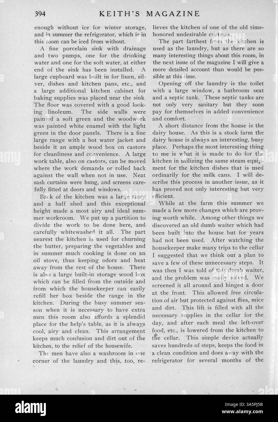Keith's Magazine on Home Building, 1916, enthält monatliche Ausgaben zu Wohnentwürfen, Grundrissen, Baukosten und Artikeln über Inneneinrichtung und Landschaftsgestaltung. Das Magazin bietet Werbung für Produkte für den Wohnungsbau, darunter Materialien und Möbel. Zu den Themen gehören Entwürfe für Schulen und Kirchen. Fehlende Seiten werden für bestimmte Volumes aufgezeichnet. Stockfoto
