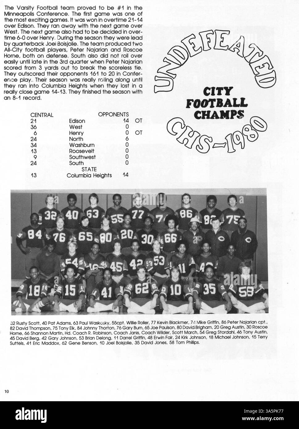 Dieses Jahrbuch dokumentiert das Leben der Schüler und die Schulveranstaltungen an der Central High School und dokumentiert das akademische Jahr 1980-1981 mit Schwerpunkt auf Sport, Clubs und Aktivitäten der Fakultät. Stockfoto