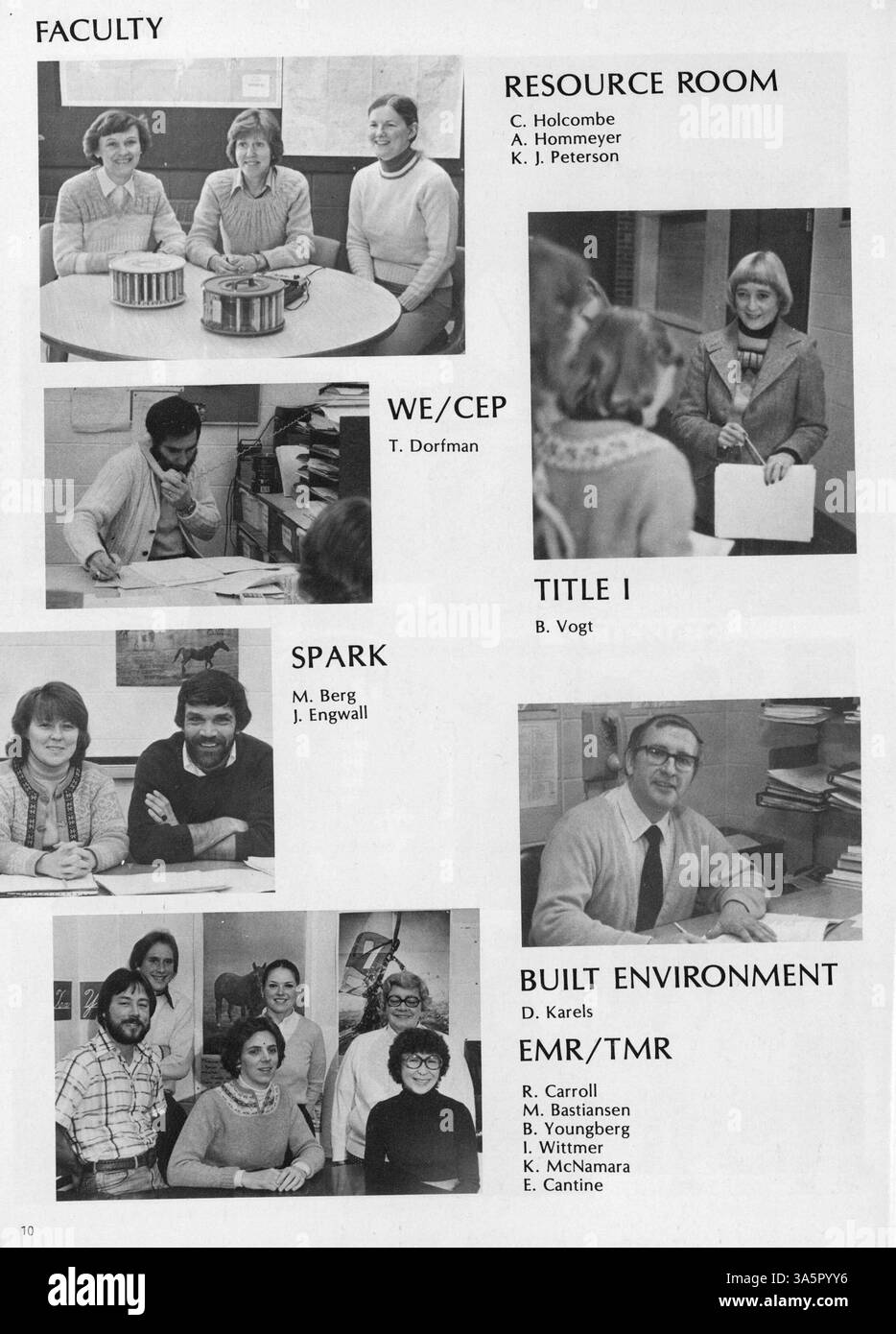 Ein Rückblick auf das Jahrbuch 1981 der Minnetonka East Junior High, das die akademischen und außerschulischen Höhepunkte des Schuljahres dokumentiert. Stockfoto