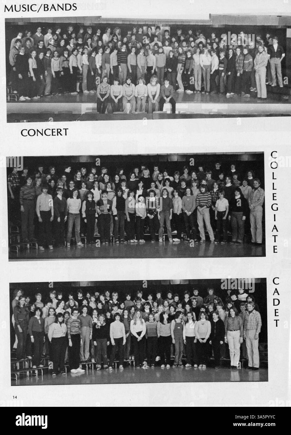 Dieses Jahrbuch 1981 von Minnetonka East Jr. High bietet einen Einblick in das Leben der Schule, mit Bildern von Schülern, Lehrern und verschiedenen Schulveranstaltungen aus diesem Studienjahr. Stockfoto
