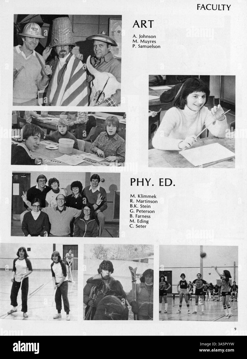 Das Jahrbuch 1981 von der Minnetonka East Junior High beschreibt die akademischen und außerschulischen Aktivitäten der Schule, einschließlich Clubs und Sport. Stockfoto