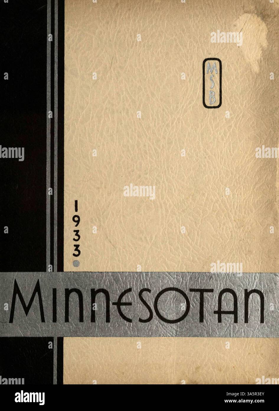 Das Minnesotan Jahrbuch 1933 der Minnesota School of Business dokumentiert Studenten, Dozenten und Schlüsselveranstaltungen aus dem Schuljahr 1932-1933. Stockfoto