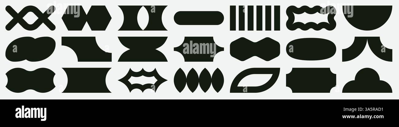 Trendige Vektorformen in Y2K-Ästhetik Stock Vektor