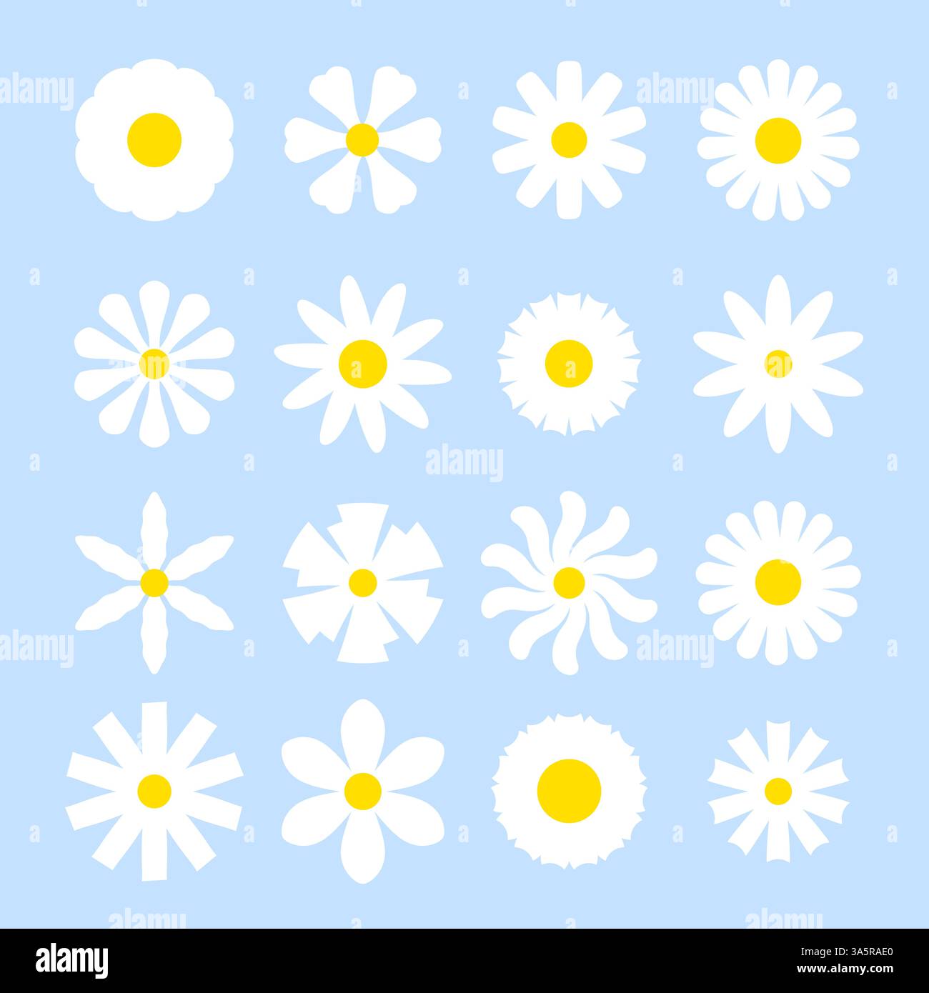 Niedliche Kollektion mit geometrischen Blumensymbolen Stock Vektor