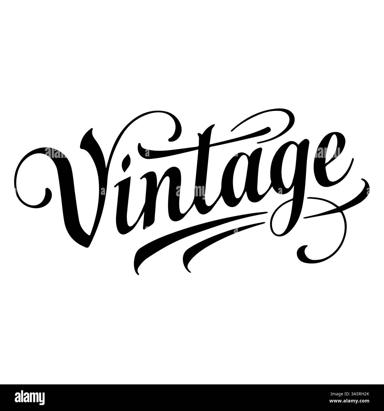 Elegante Vintage-Inschrift mit handschriftlicher Kalligraphie, mit dekorativen Waschbecken Stock Vektor