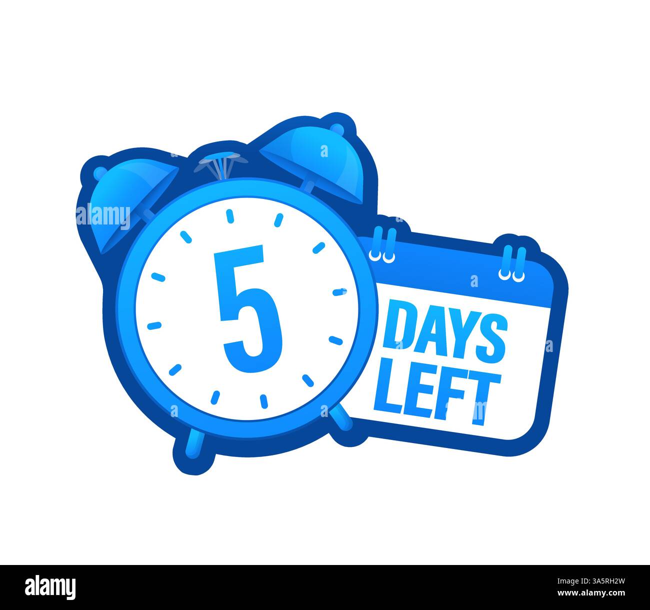 5 Tage in modernem Stil. Abzeichen für Sonderangebote. Webdesign. Verkaufsmarke. Vektorabbildung. Stock Vektor