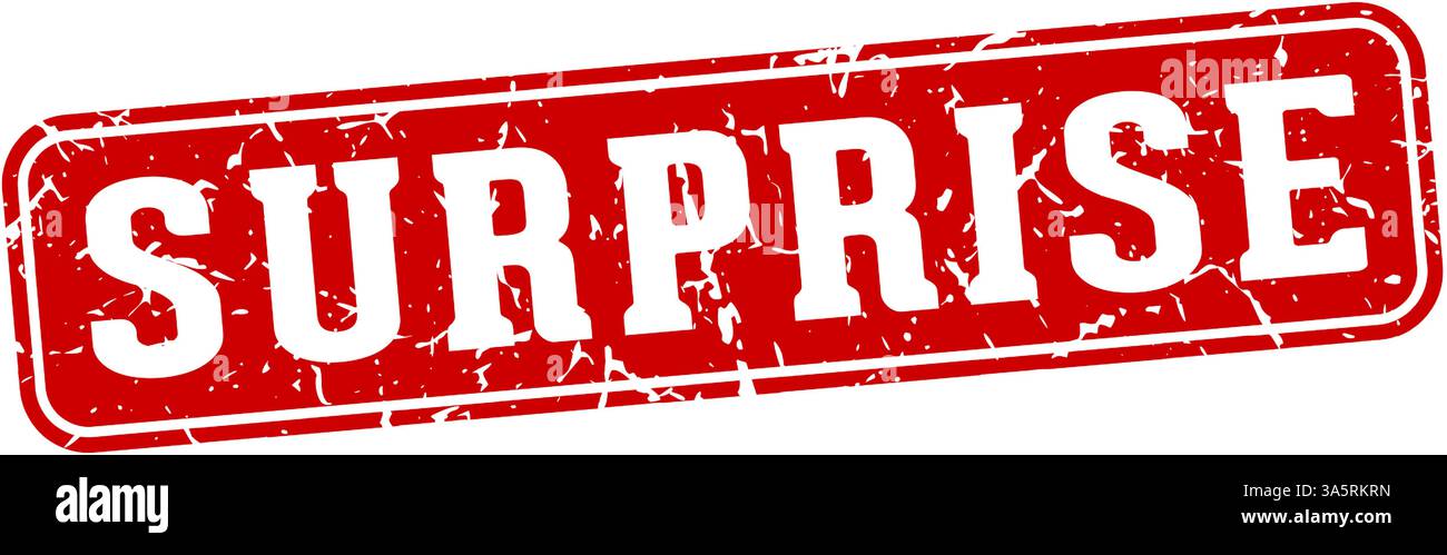 Überraschungsstempel. Überraschendes rechteckiges Schild isoliert auf transparentem Hintergrund Stock Vektor